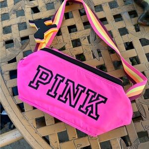 PINK Victoria's Secret Crossbody Bag - Pink with Multicolor Strap